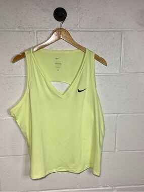 Nike Women's Neon Yellow V-Neck Athletic Tank